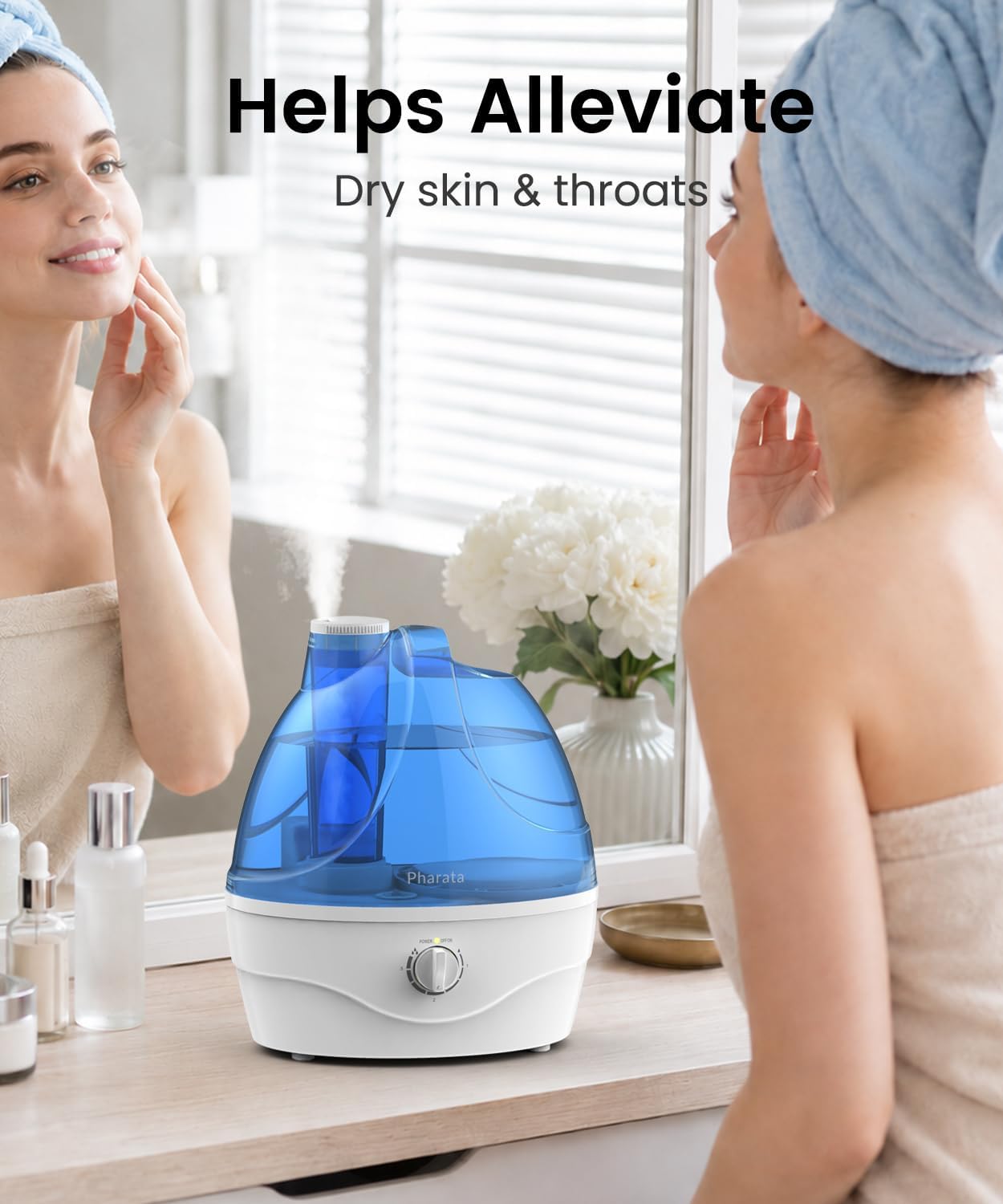 Detalle de Pharata 10020A Cool Mist Humidifier, 2.2 L, 360° Nozzle