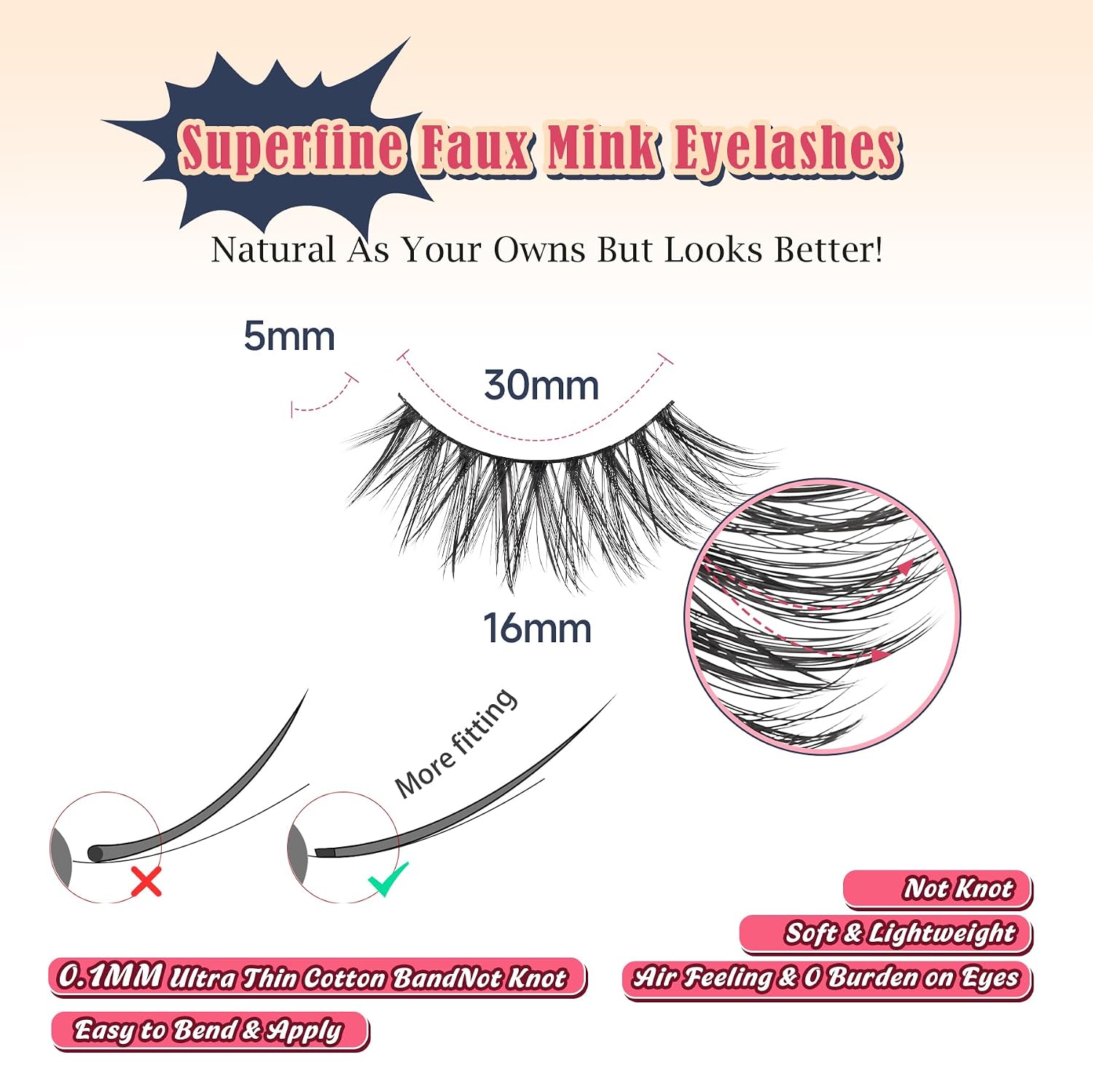 Detalle 2 de Siligli Fluffy Cat Eye False Eyelashes, 7 Pairs, Wispy C Curl
