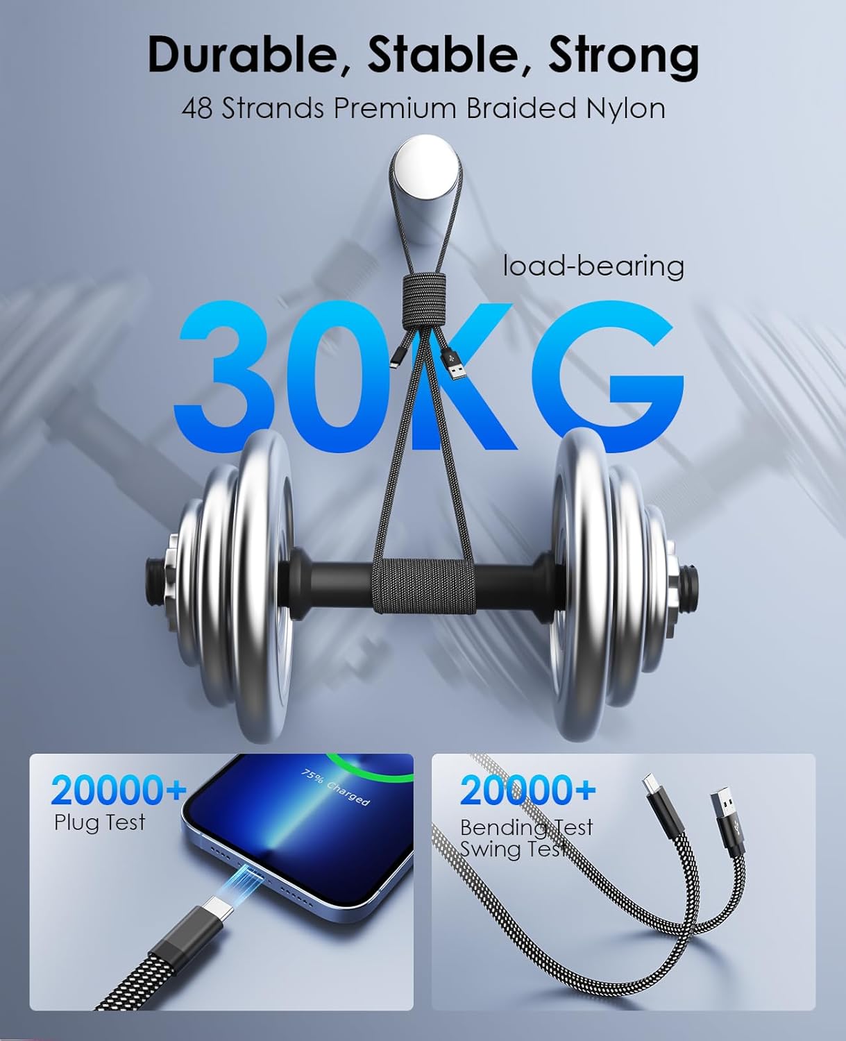 Thumbnail 2 de Magtame Cable Magnético 1m USB A a USB-C ⚡ Carga Rápida