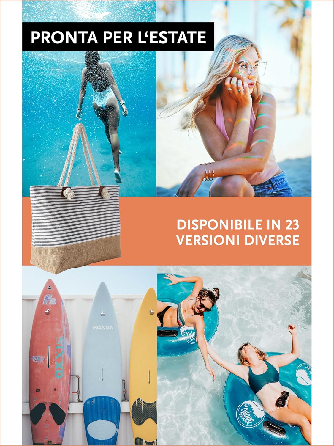 Thumbnail 4 de DonDon Grande – Borsa da spiaggia idrorepellente con cerniera: spazio, stile e praticità