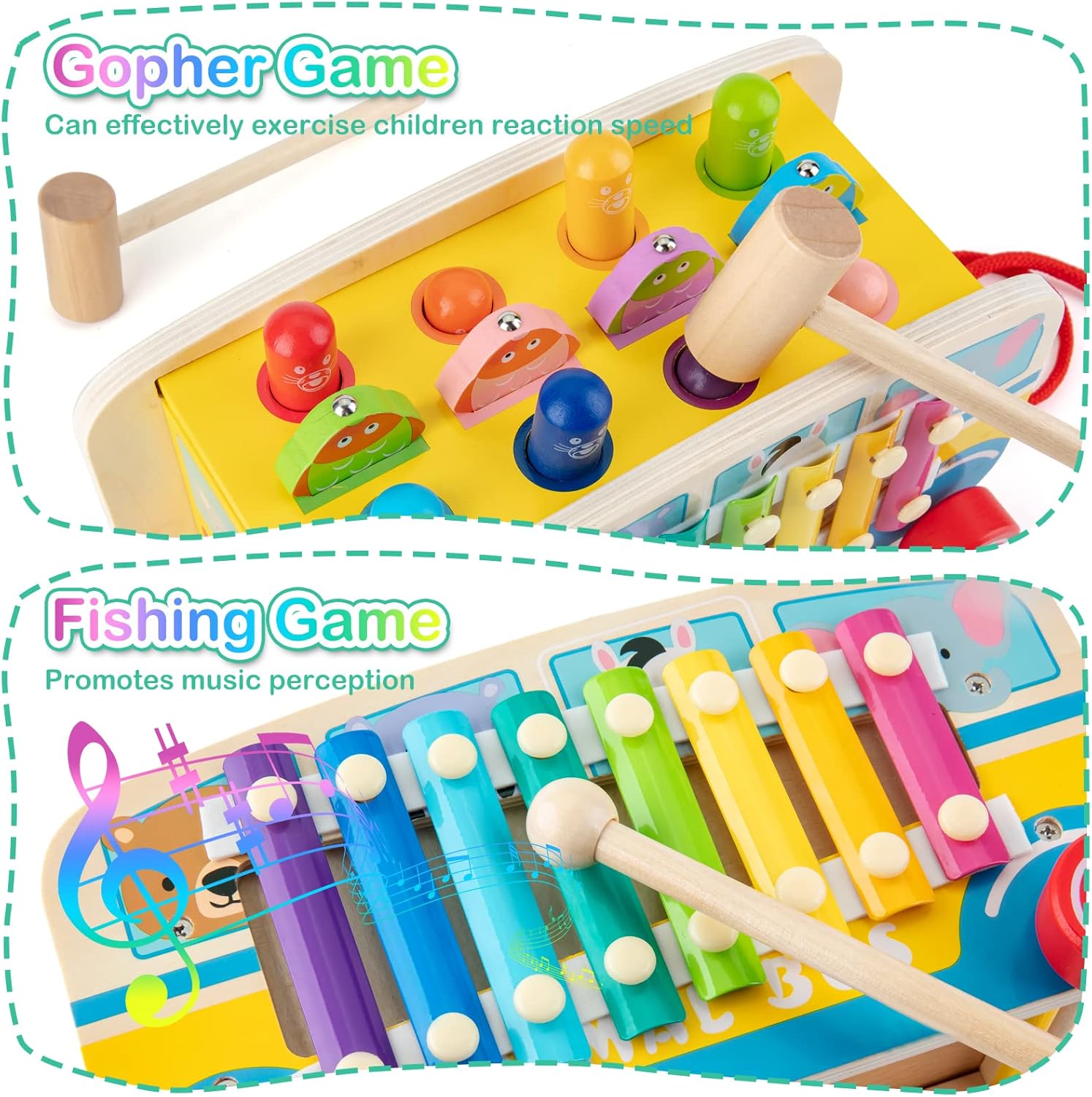 Detalle 2 de Sundaymot Giochi Montessori 4 in 1 per bambini 3–6 anni