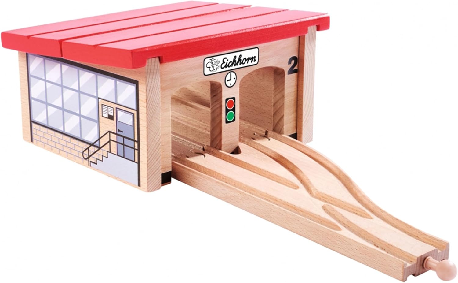 Thumbnail 4 de Eichhorn Rail 100006502 Locomotive Shed — 6 Pieces, FSC Beech Wood, Compatible with Other Rail Systems