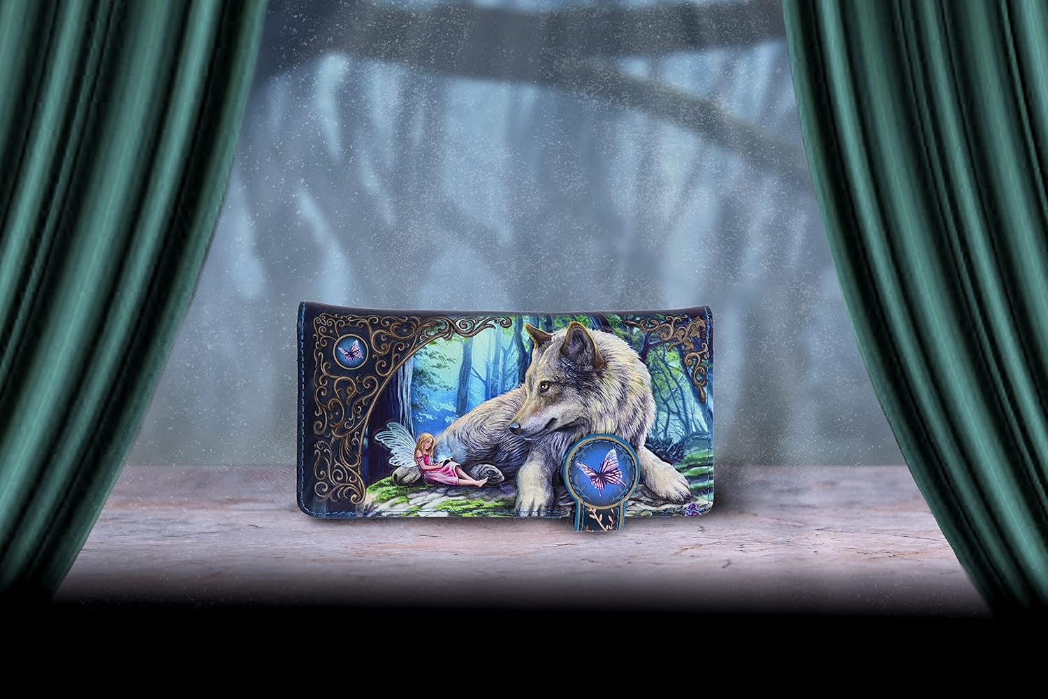 Detalle 2 de Nemesis Now Lisa Parker Fairy Stories embossed purse (18.5cm) – multi-coloured PU cash & cards wallet