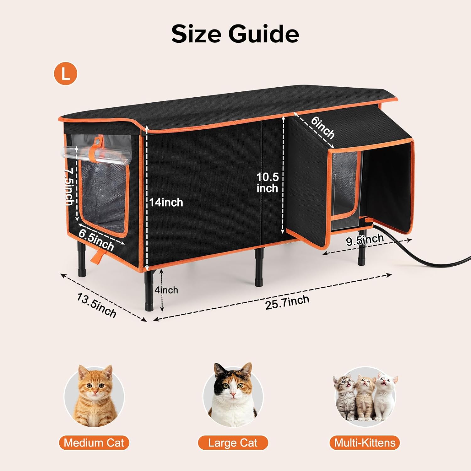 Thumbnail 6 de SIWA MARY TK-HPP6030T Heated Outdoor Cat House with Heating Pad