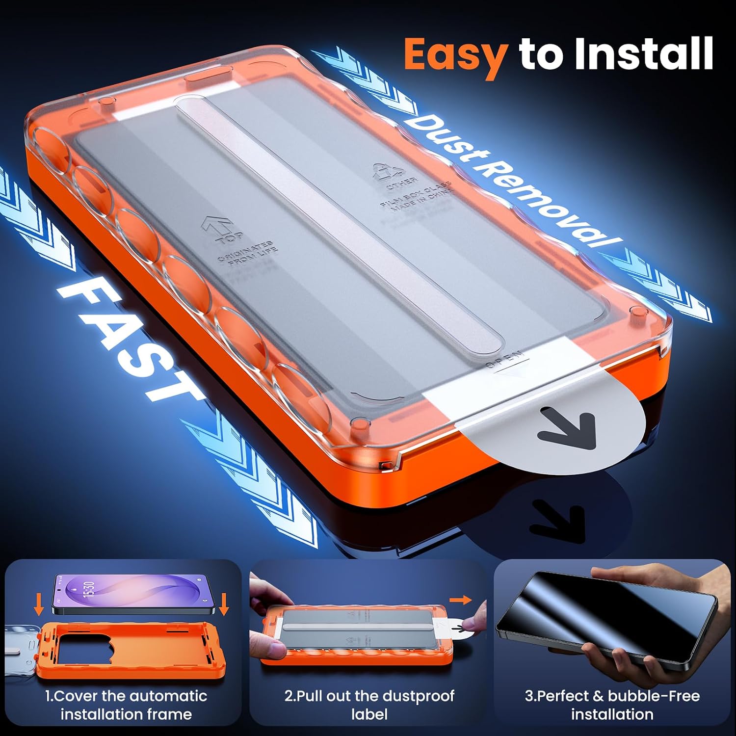Thumbnail 6 de UniqueMe Privacy Screen Protector for Samsung Galaxy S26 Ultra (2 Pack) – Auto Dust-Remove, Anti-Spy, 9H Tempered Glass