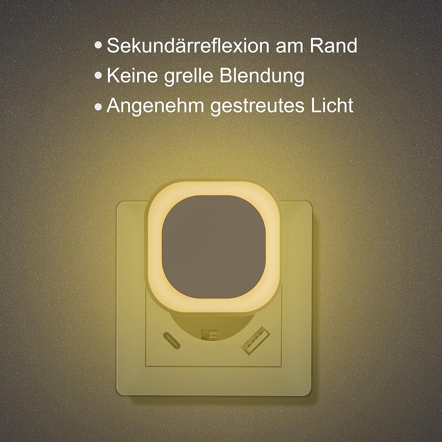 Thumbnail 3 de YUNLEX 2er Set Steckdosen-Nachtlicht mit Dämmerungssensor und 3 Helligkeitsstufen (warmweiß, dimmbar)