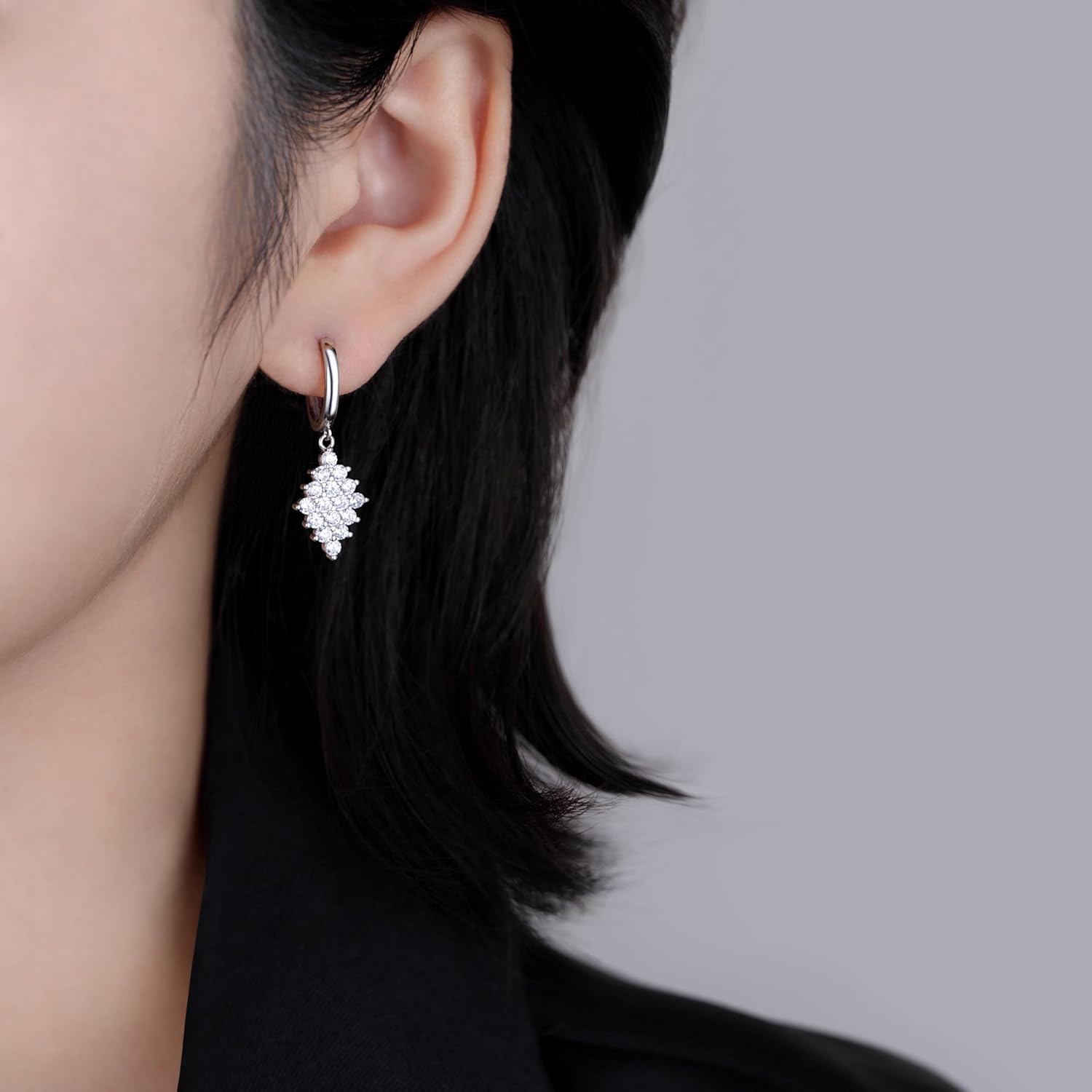 Thumbnail 1 de SLUYNZ 925 Sterling Silber Diamant Creolen – dezente CZ-Tropfen für Damen