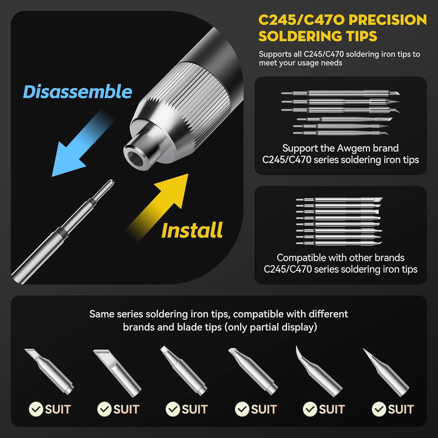Thumbnail 6 de Awgem Portable Soldering Iron Kit 100W 🔧