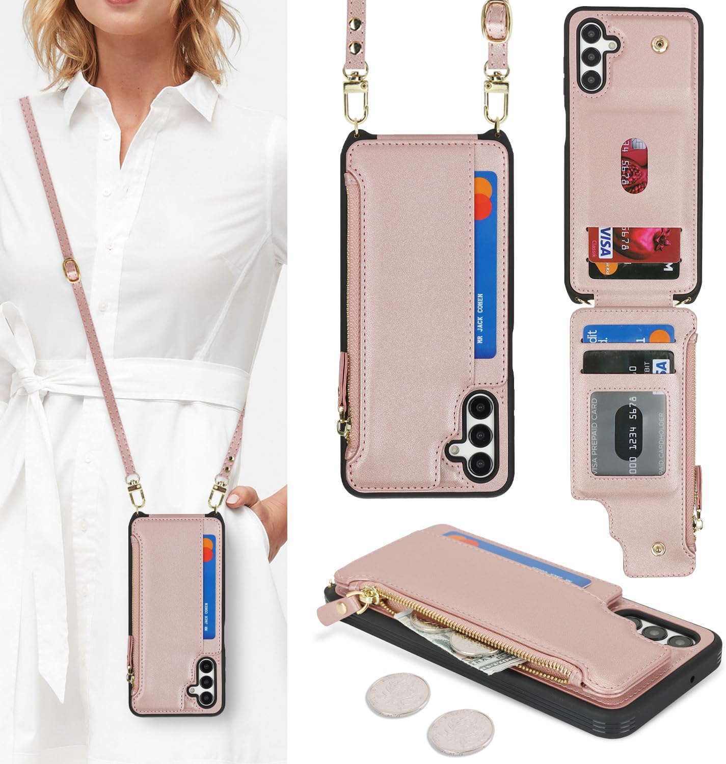 Detalle de Cavor wallet phone case, PU leather