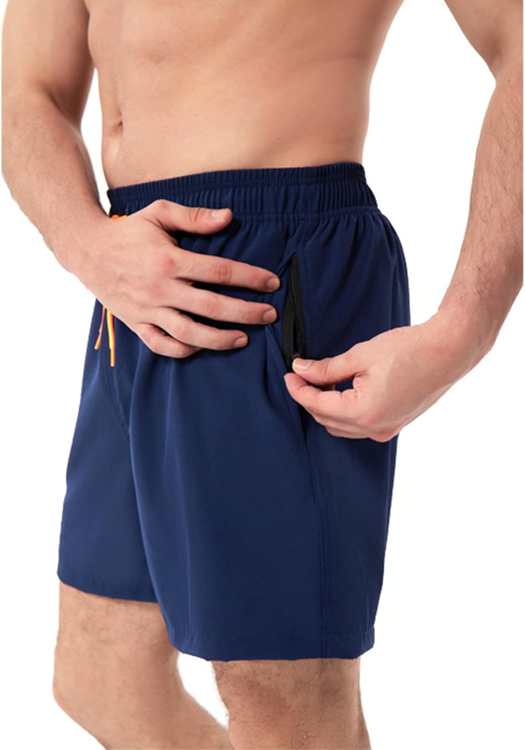 Detalle de SEDEX Mens Swimming Shorts with Zipper Pocket – 2 in 1 Quick Dry Trunks