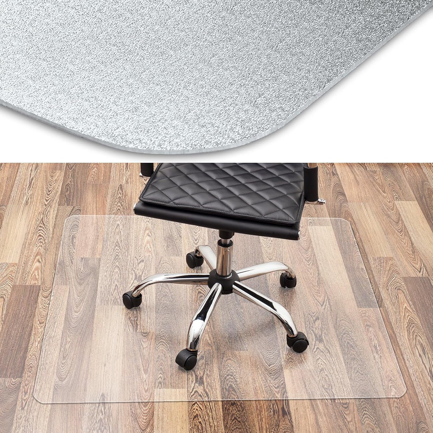 Detalle de Floordirekt PRO – Bürostuhl-Unterlage, transparente Bodenschutzmatte 114 × 120 cm