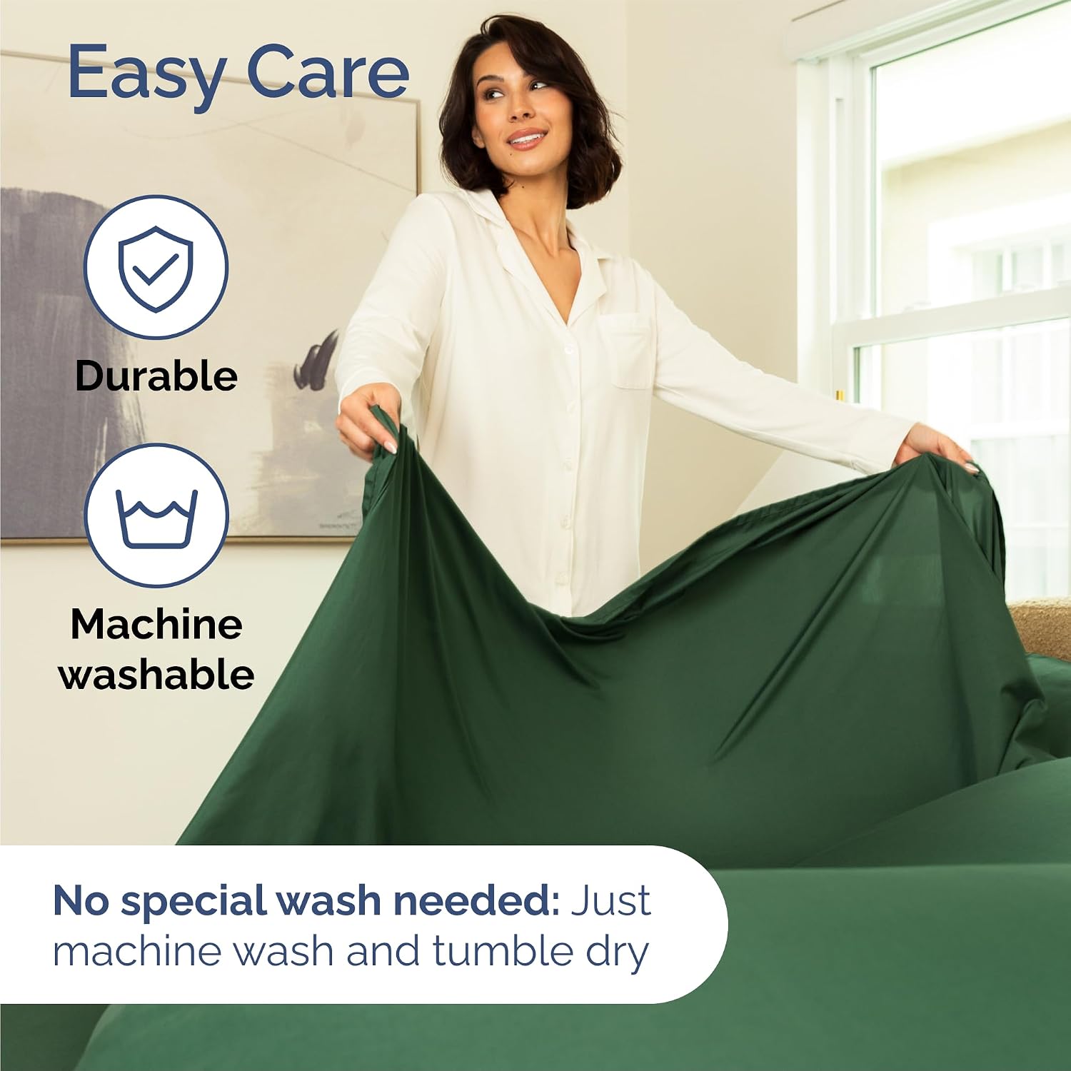 Detalle 2 de EmeraldQueen 6 Piece Sheet Set: Comfy, Breathable, and Cooling Hotel-Luxury Bedding
