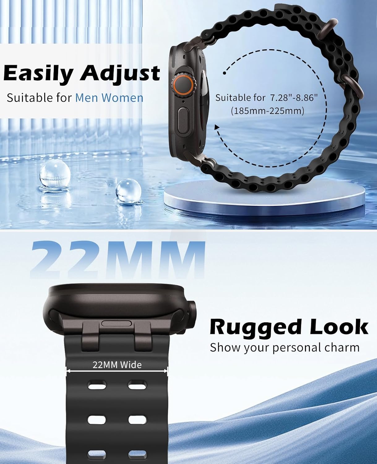Detalle 2 de TiMOVO Ocean Strap 49mm breathable sport band