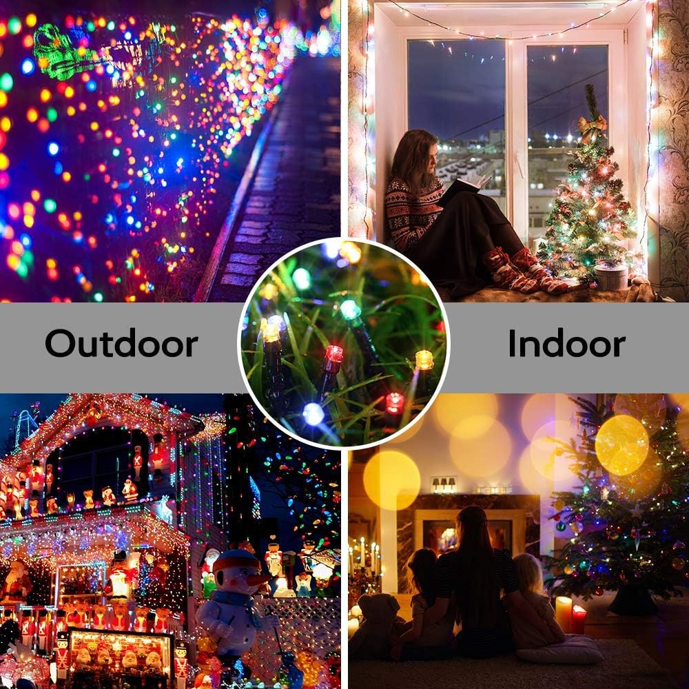 Detalle de Joomer 88-B200-003 Battery Christmas String Lights, 66 ft, 200 LEDs, 8 Modes