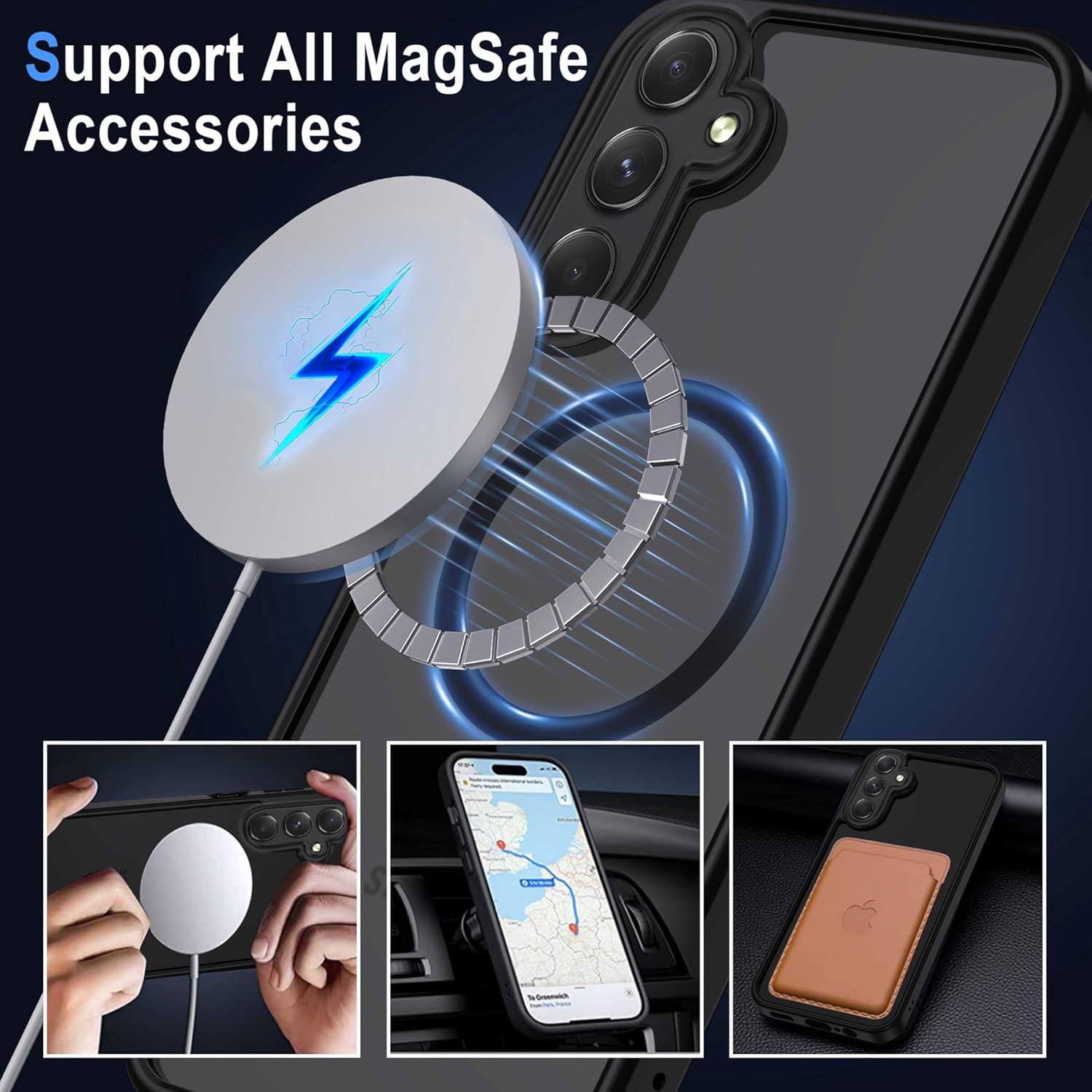 Thumbnail 1 de XTCASE Coque magnétique pour Samsung Galaxy S23 FE 5G – Dos translucide mat TPU/PC, anti-rayures et bumper antichoc