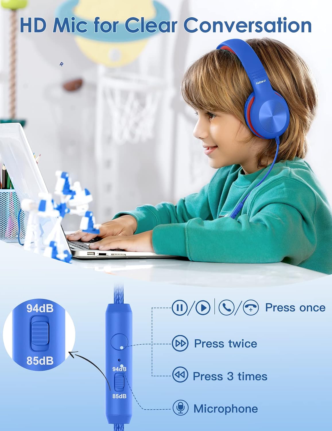 Thumbnail 2 de Nabevi Kopfhörer Kinder 85 dB