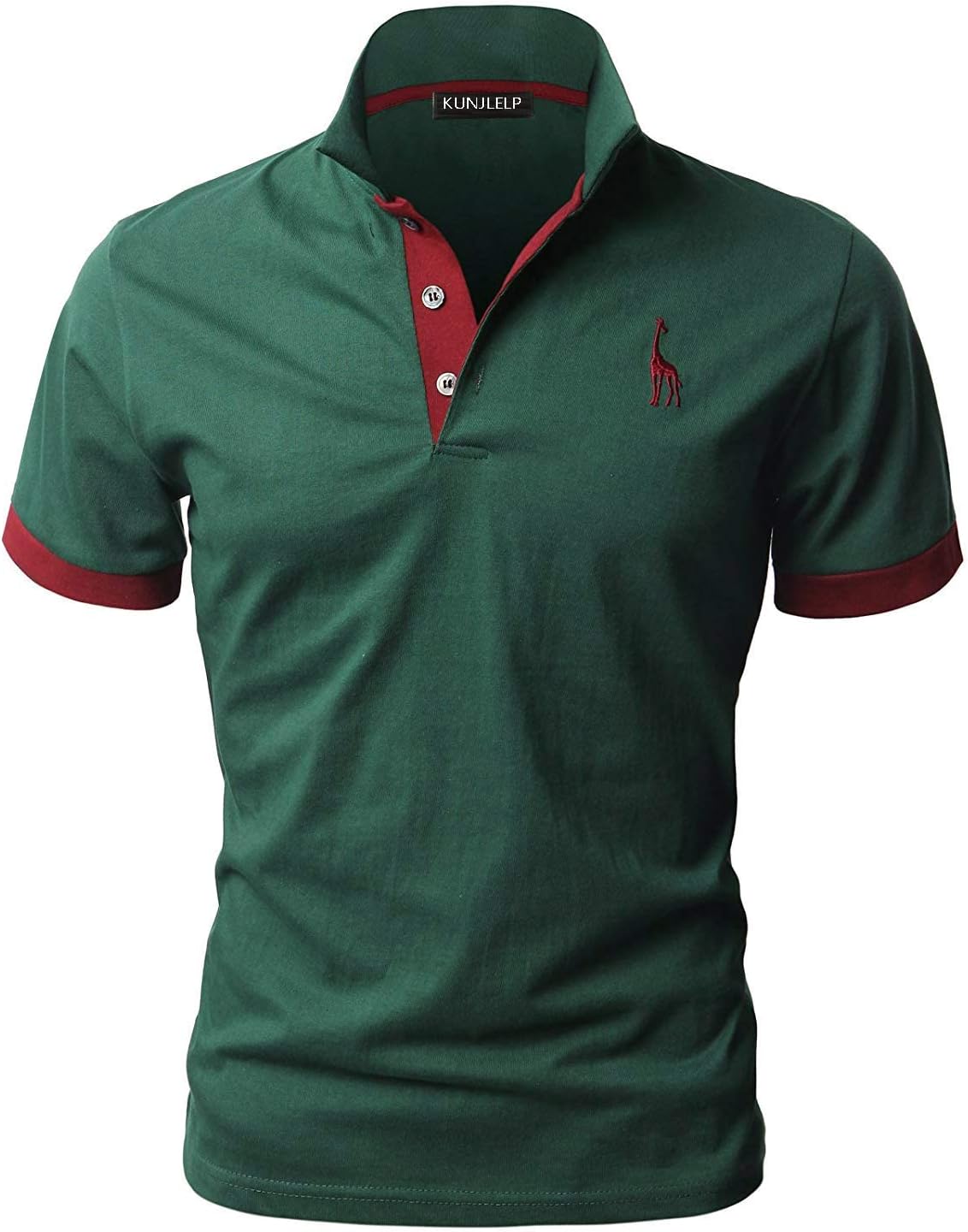 Detalle 2 de KUNJLELP Men's Cotton Pique Polo Shirt M