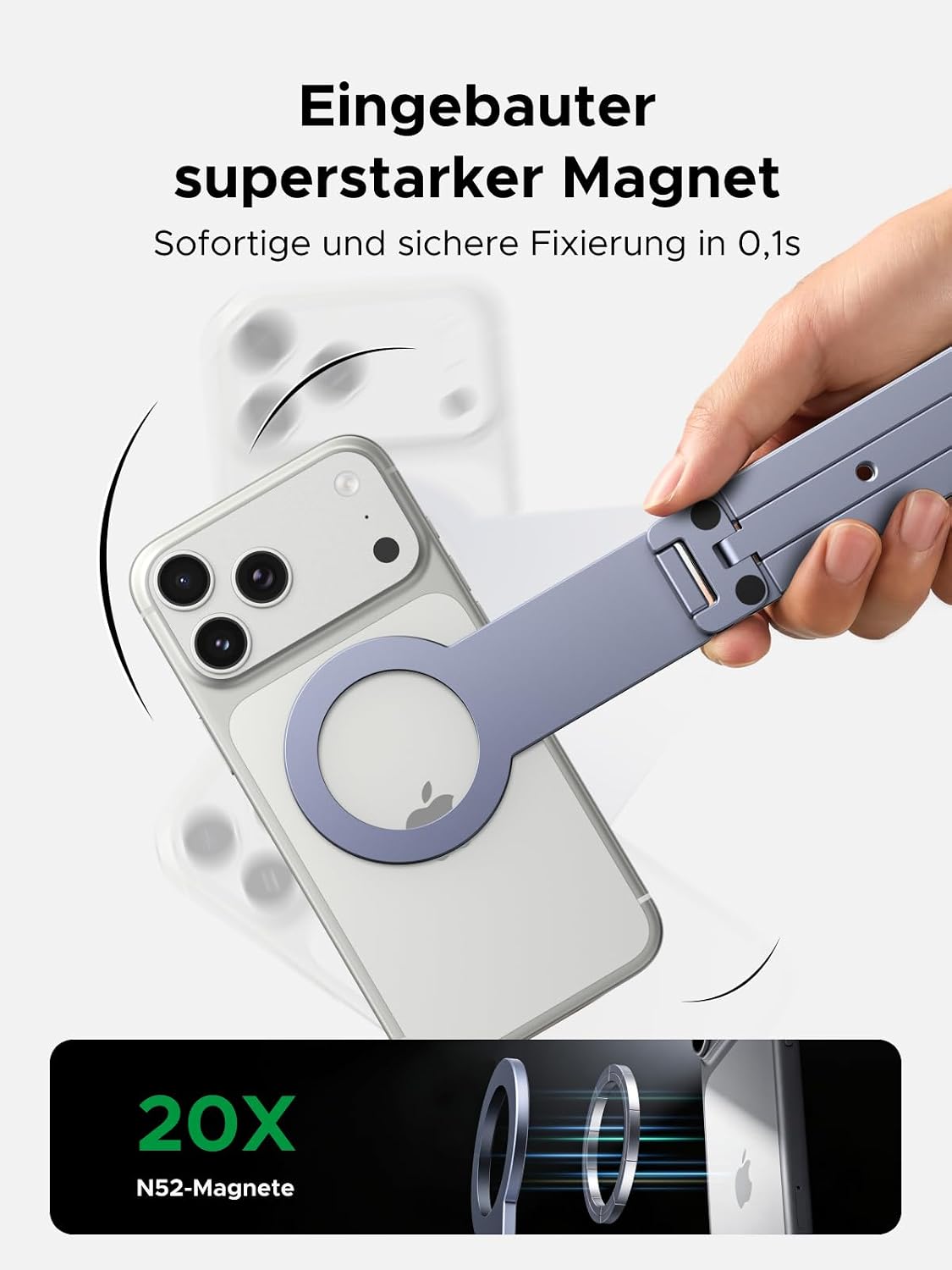 Detalle 2 de UGREEN Magnetisches Handy Stativ aus Aluminium mit MagSafe-Halterung
