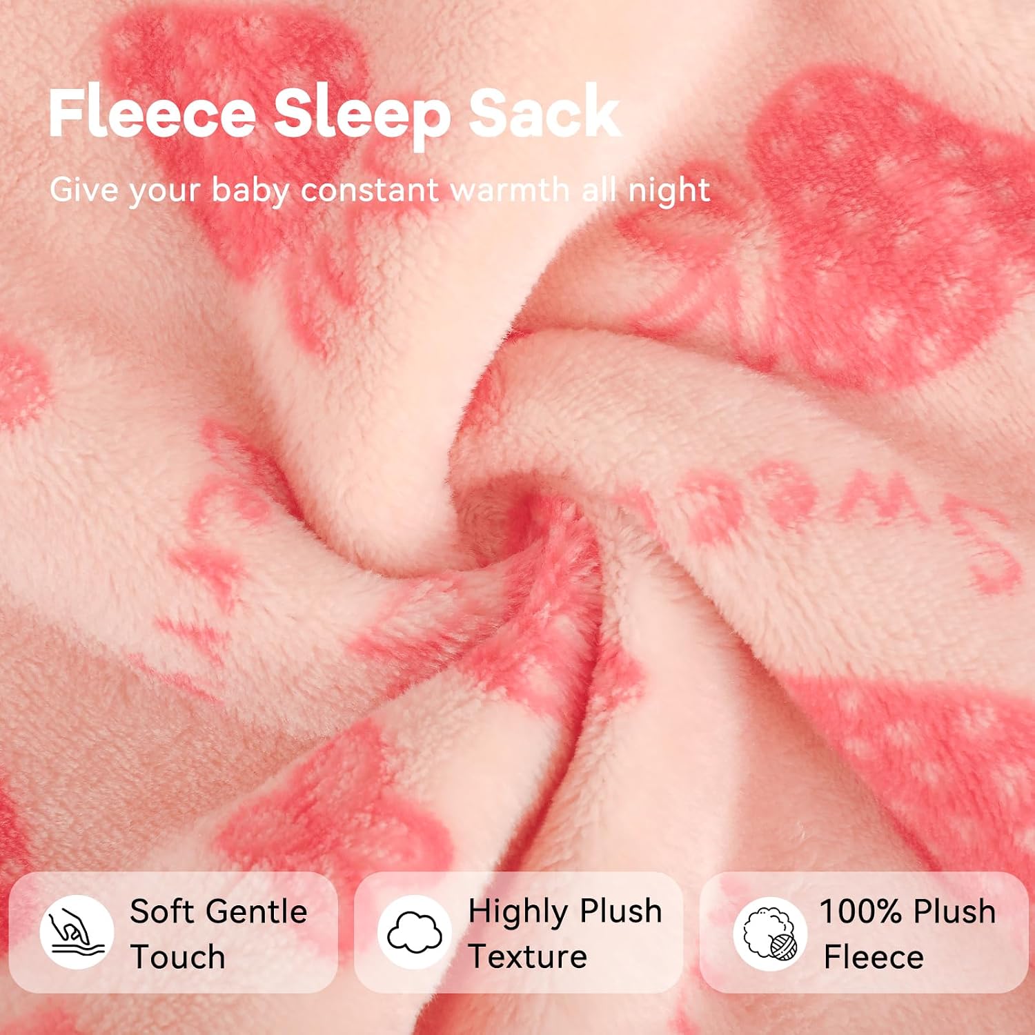 Thumbnail 4 de Unnivoll 12–18 Month Fleece Sleep Sack, Long Sleeves, 2.0 TOG, 2-Pack