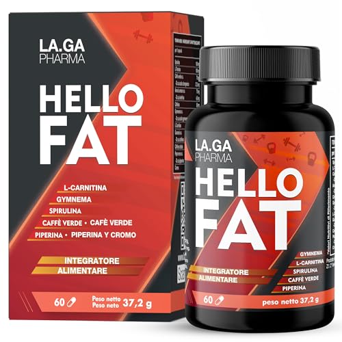 Detalle de HelloFat di LA.GA: Integratore con Spirulina, L-Tirosina e Arancio Amaro – 60 capsule