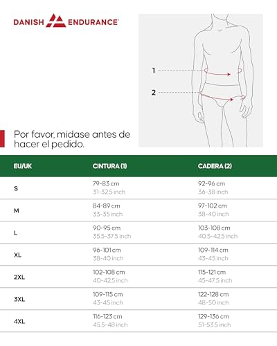Detalle de DANISH ENDURANCE Calzoncillos Hombre Boxer Deportivos Extra Largo (Pack 6, Negro) M
