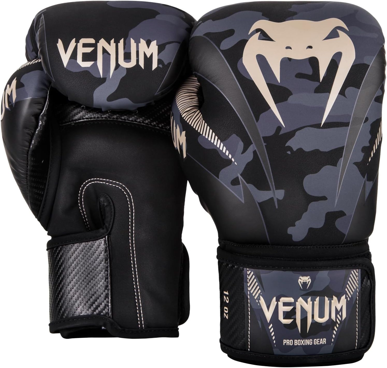 Thumbnail 1 de VENUM Impact ボクシンググローブ 12oz トリプル密度フォーム ダークカモ/サンド