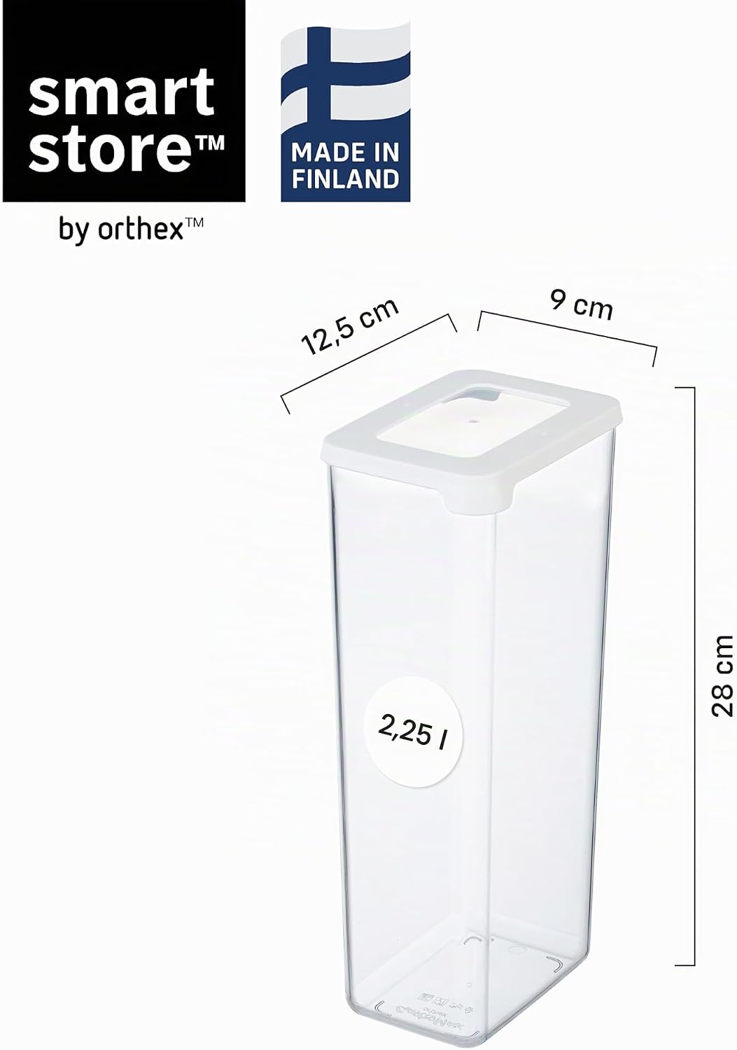 Detalle de SmartStore – zestaw 4 przezroczystych pojemników na żywność 2,25 l, szczelnych
