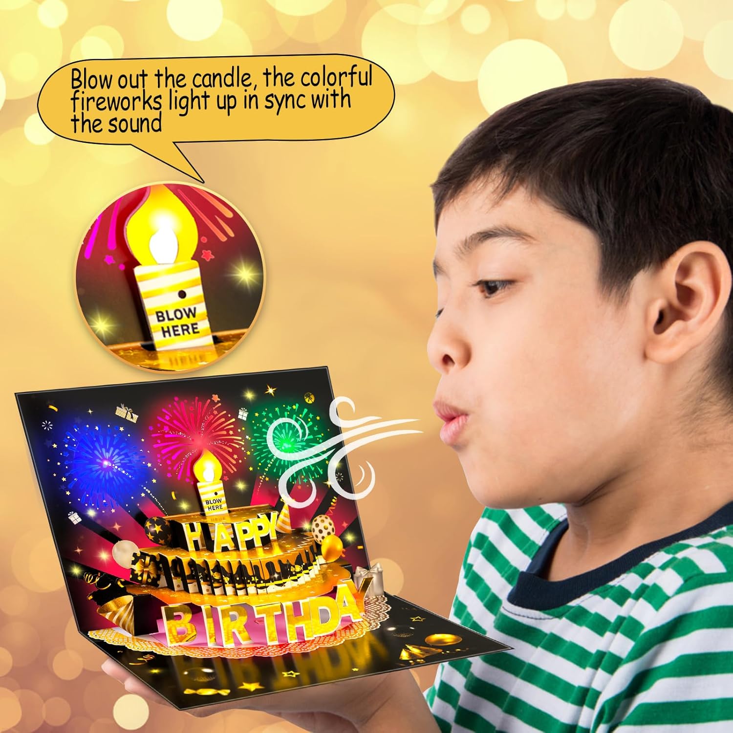 Thumbnail 2 de 3D Pop Up Birthday Card with Lights and Sound 🎴