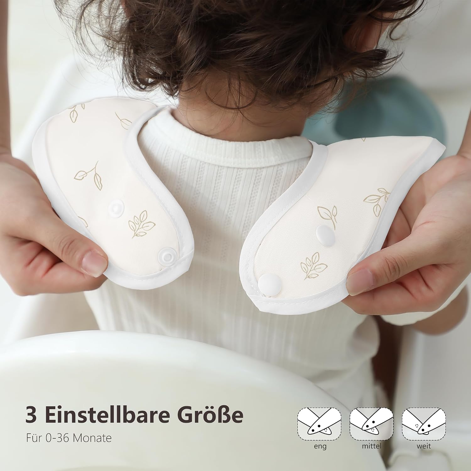 Detalle de Susurration Baby-Lätzchen wasserdicht mit Auffangschale – 3er-Set für Jungen und Mädchen