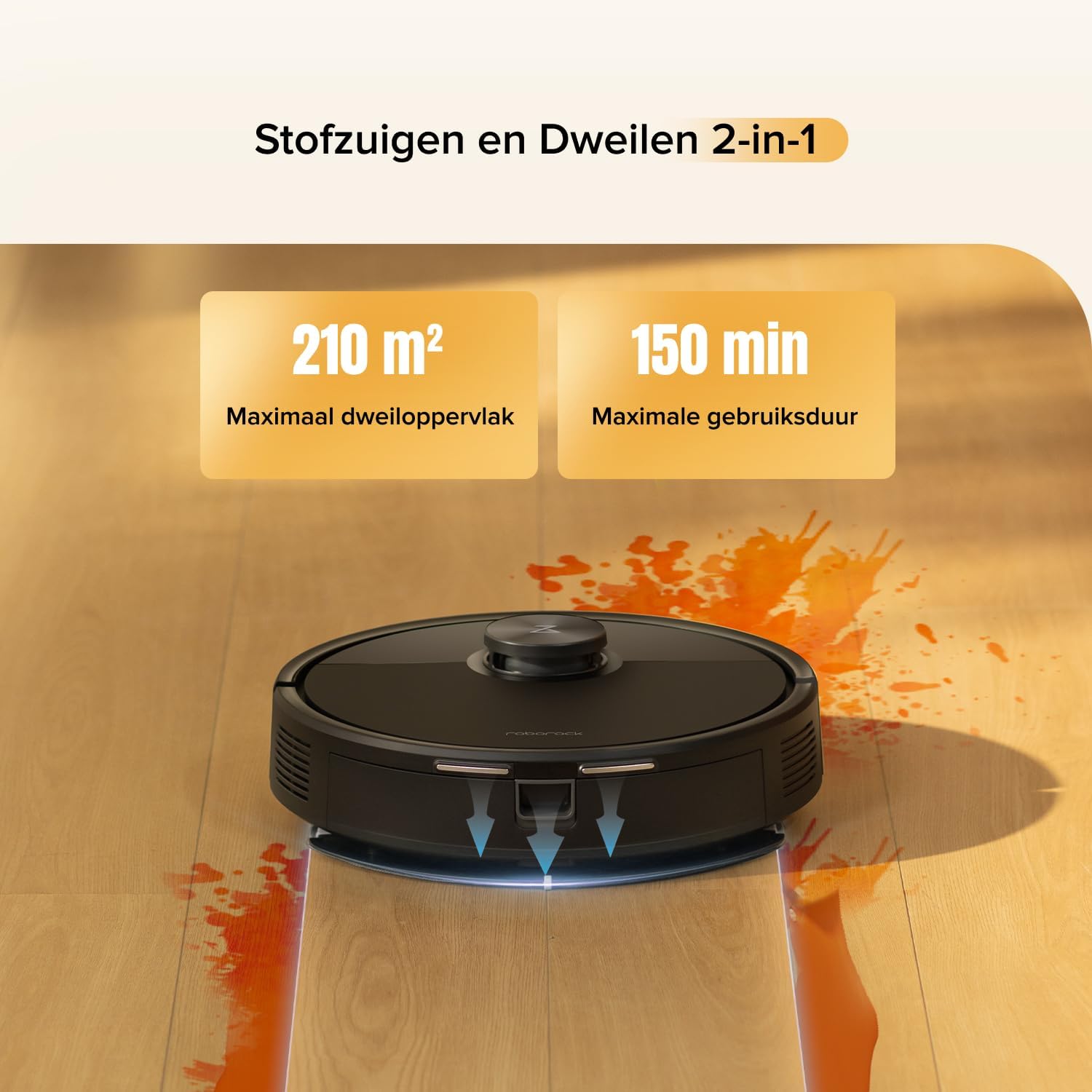 Detalle de Roborock Q7 M5 robotstofzuiger met dweilfunctie, 10.000 Pa en LiDAR