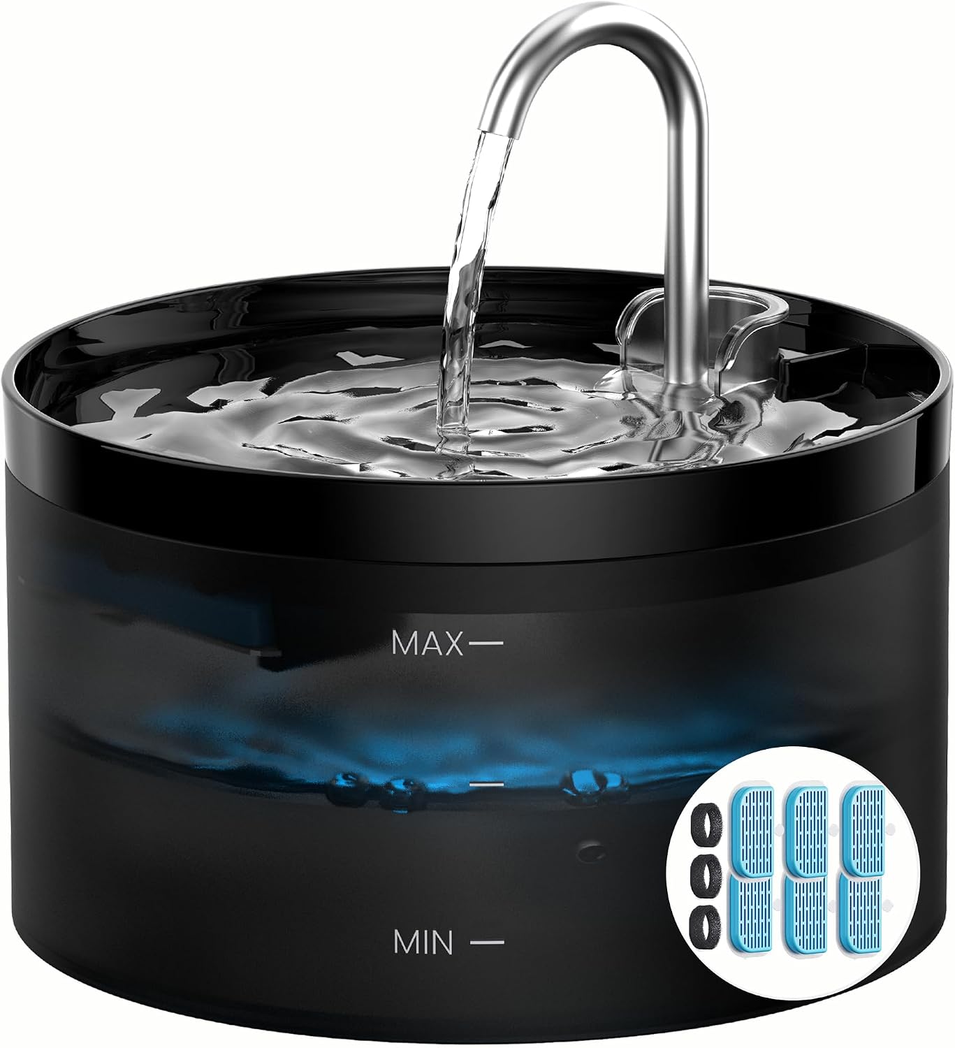 Detalle de GIOTOHUN Cat Fountain 2L with 6 filters 🐱