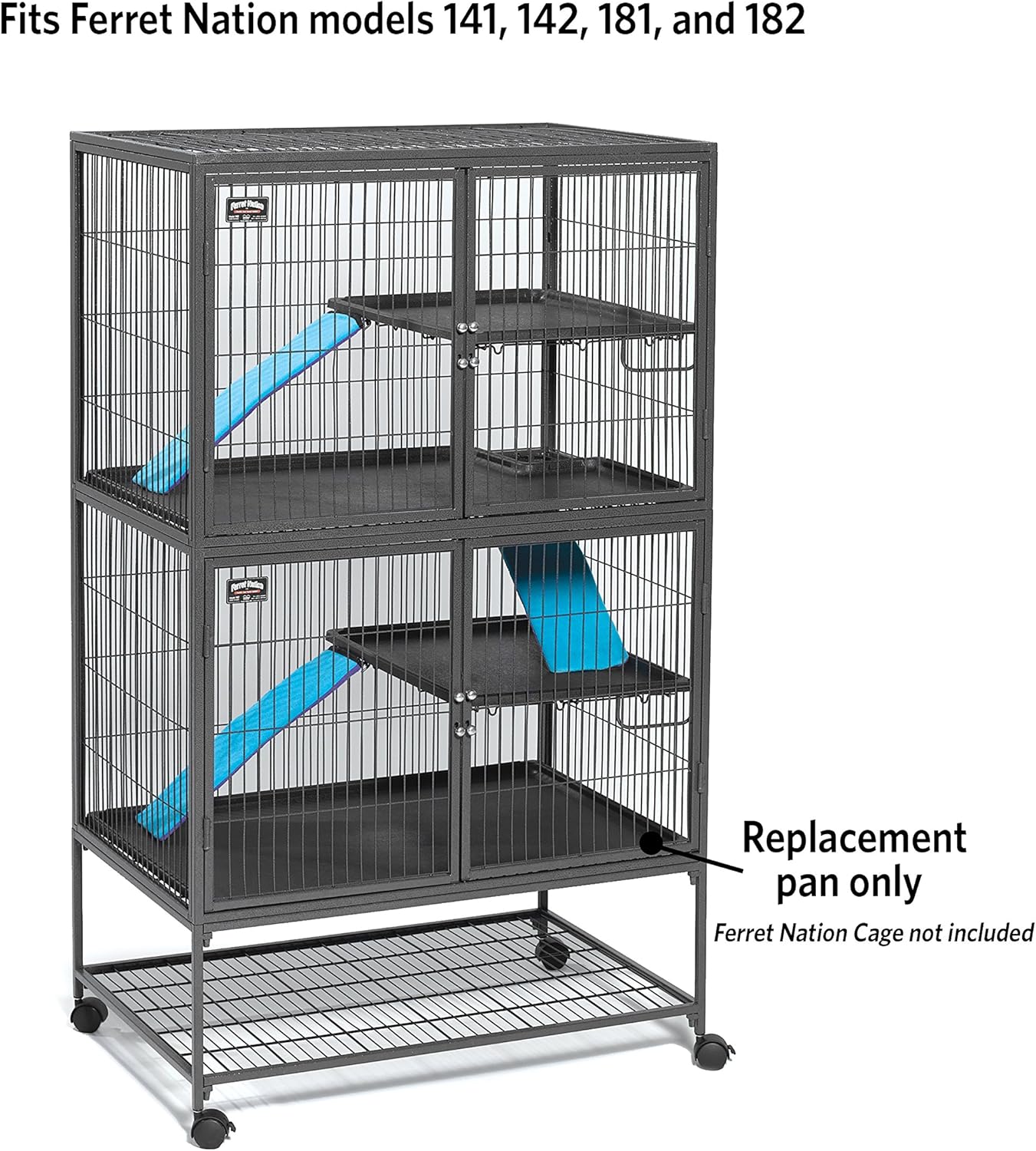 Thumbnail 3 de MidWest Homes for Pets 142PAN : poêle de rechange anti-fuites pour cage de chat (compatible modèles indiqués)