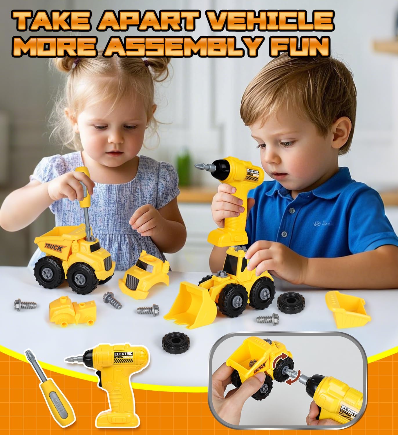 Detalle 2 de Lehoo Castle Kids Tool Bench: Realistic Drill, Take‑Apart Vehicles and All‑in‑One Workstation for Curious Toddlers