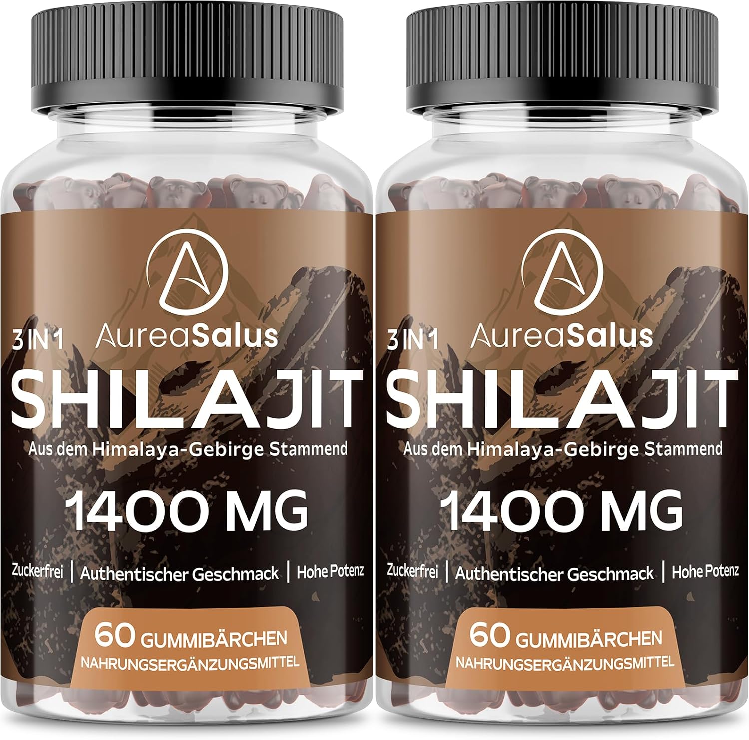 Detalle de Gomitas Shilajit 1400mg con Chaga y Ashwagandha 🍬