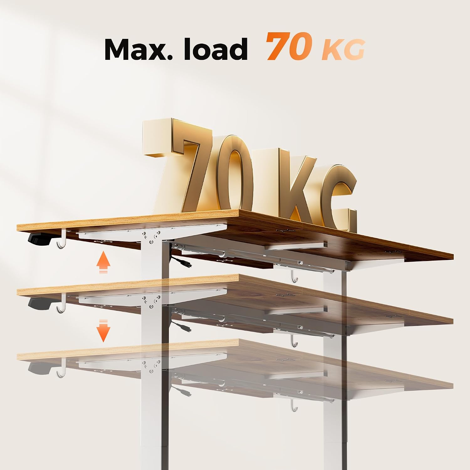Thumbnail 5 de Agilestic Height Adjustable Electric Desk: 120x80cm Sit-Stand with 2 Memory Heights
