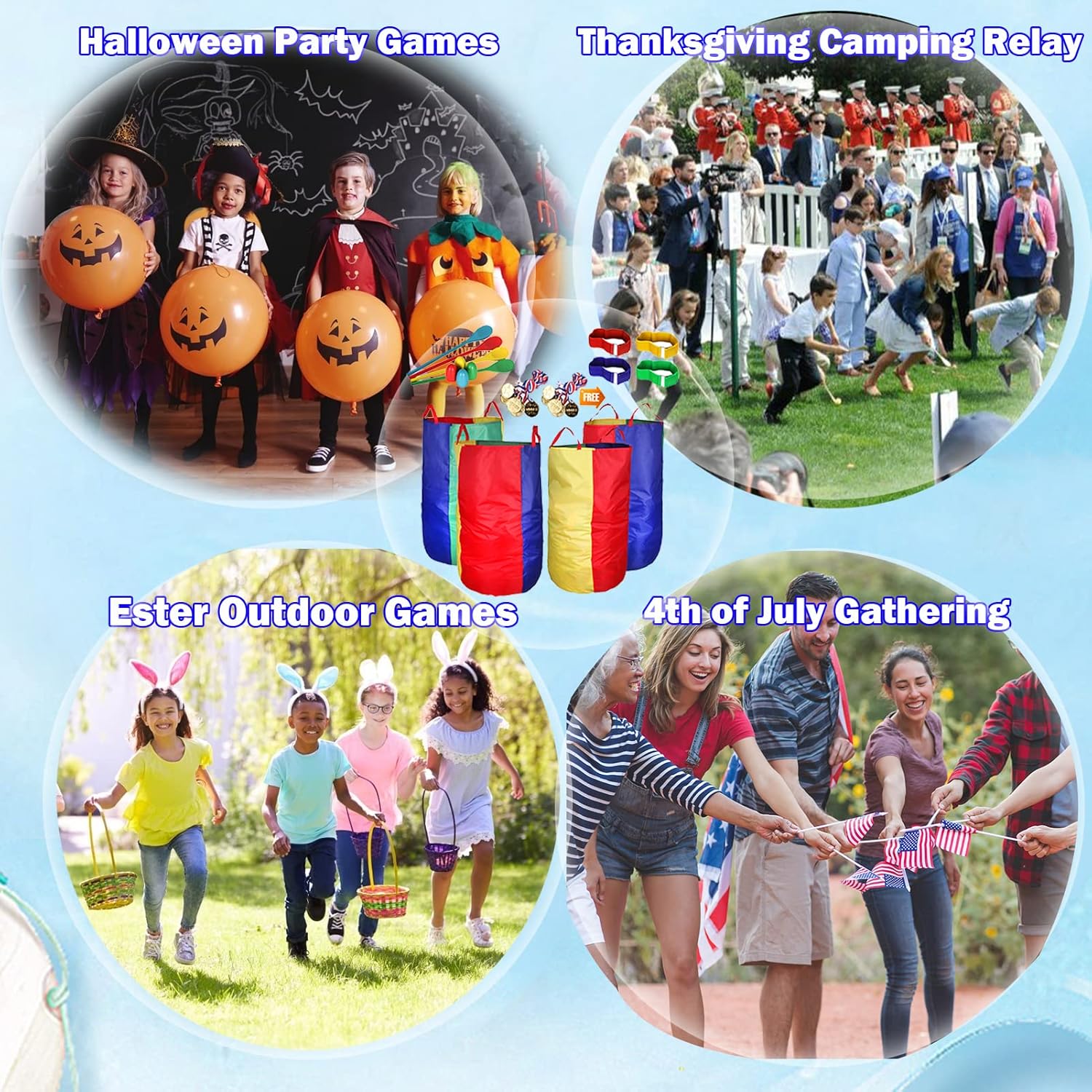 Detalle de CWLAKON Sports Day Kit: 24-Piece Outdoor Family Yard Games Set