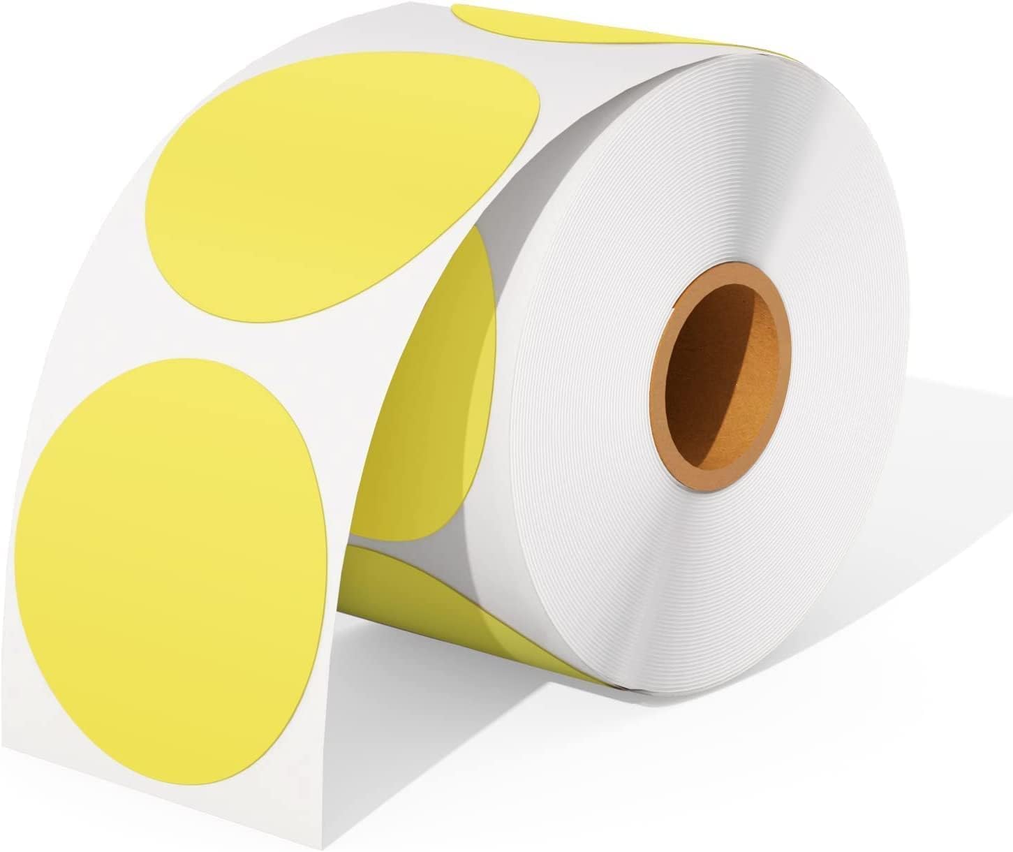 MUNBYN 50x50mm Yellow Circle Thermal Sticker Labels – 750 per Roll