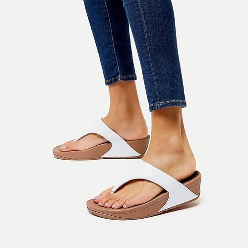Thumbnail 1 de Fitflop Lulu Leather Flip Flops for Women: Toe-Post Sandals with Natural Arch Support