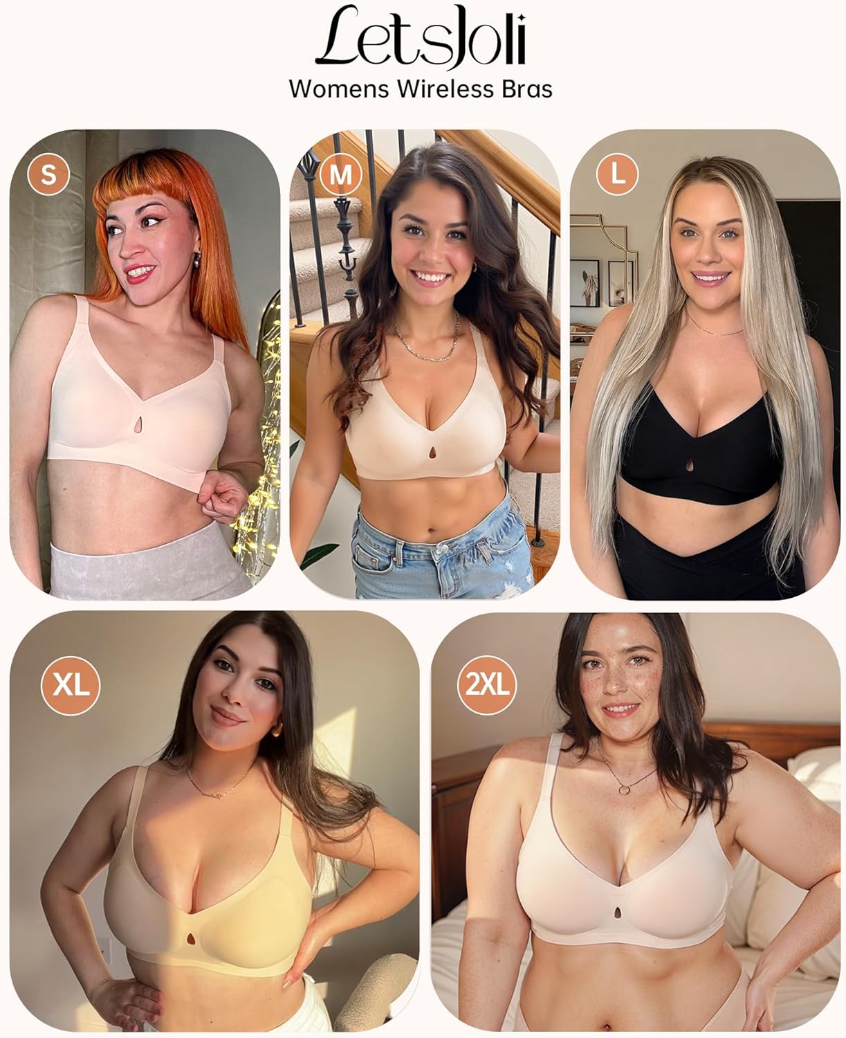 Thumbnail 5 de LetsJoli Wireless Push Up Bralette (No Underwire) with Seamless Full Coverage