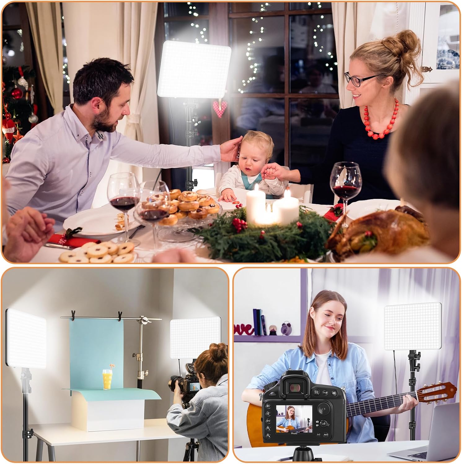 Thumbnail 6 de Anautin K15-US LED Video Lighting Kit, 15W Dimmable USB Panel with Tripod