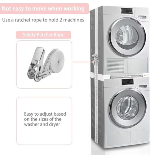 Thumbnail 3 de NIUXX Cadre intermédiaire avec corde à linge – support compact pour lave-linge et sèche-linge