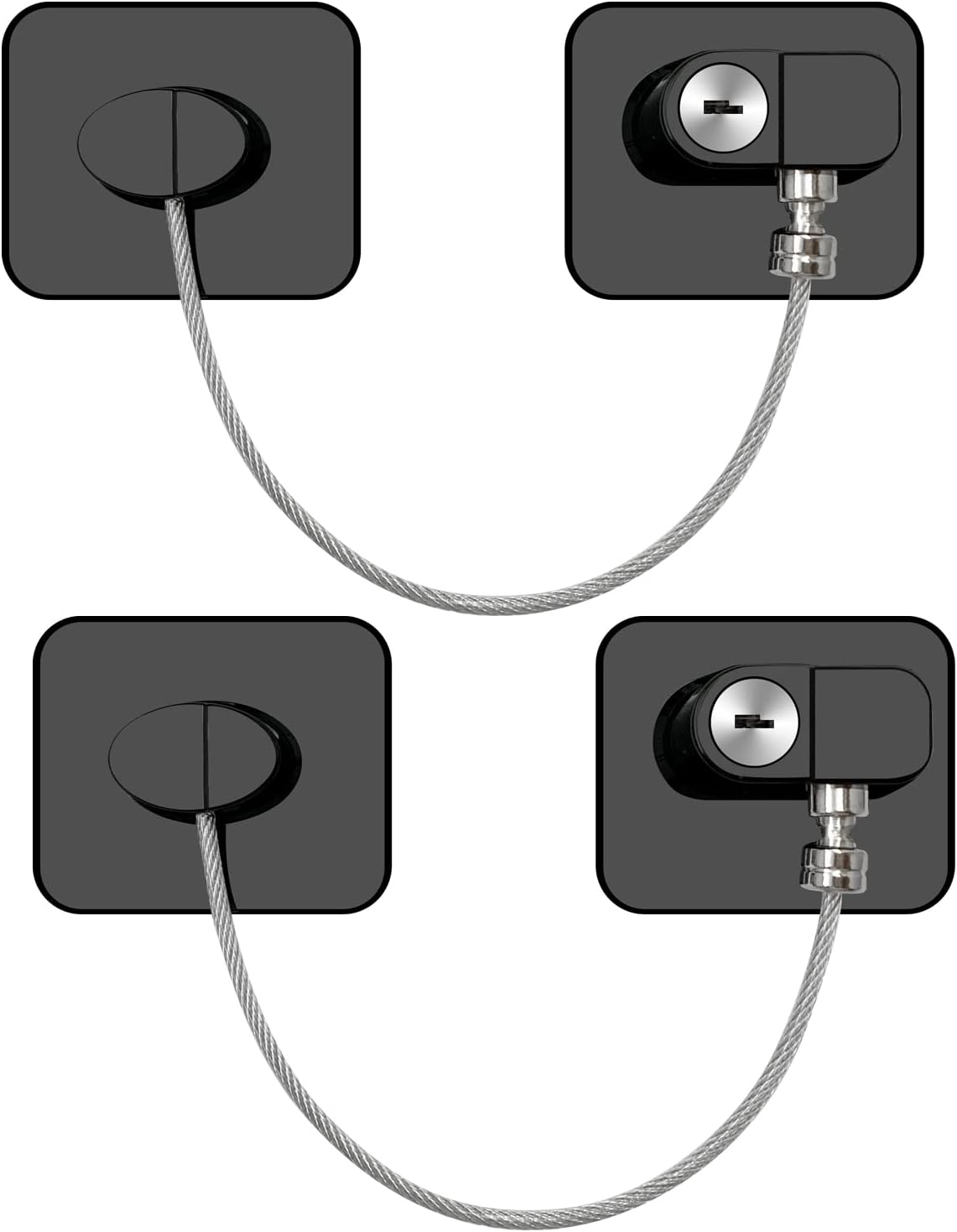 Detalle de NewBinn Window & Refrigerator Lock 2-Pack for UPVC — Adhesive, No Drilling