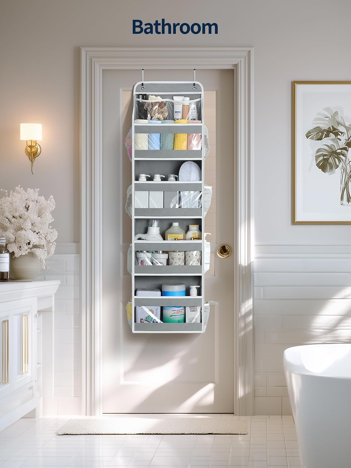Thumbnail 5 de Yecaye 5-Tier Over The Door Organiazer Hanging Storage Organizer with Clear PVC Windows