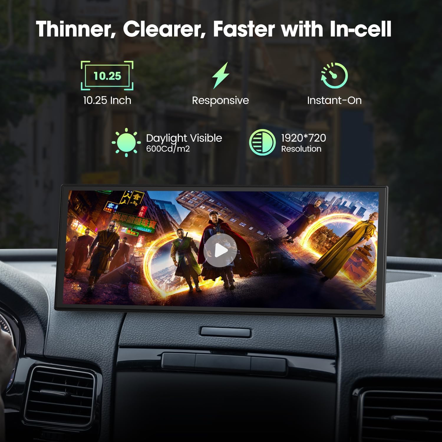 Detalle 2 de LAMTTO 10.25-inch CarPlay Display with Wireless Connectivity and Rear Camera