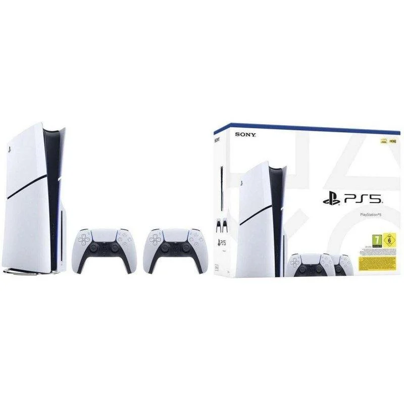 Sony PlayStation 5 Digital Edition con 2 mandos DualSense en color blanco