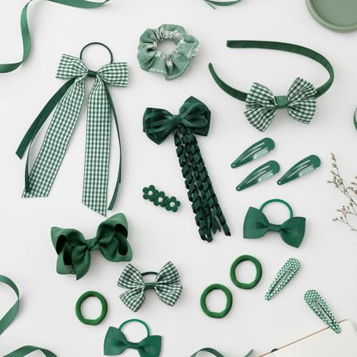 Thumbnail 7 de Xerteam 28 Pcs Hair Accessories for Girls – Green Gift Set
