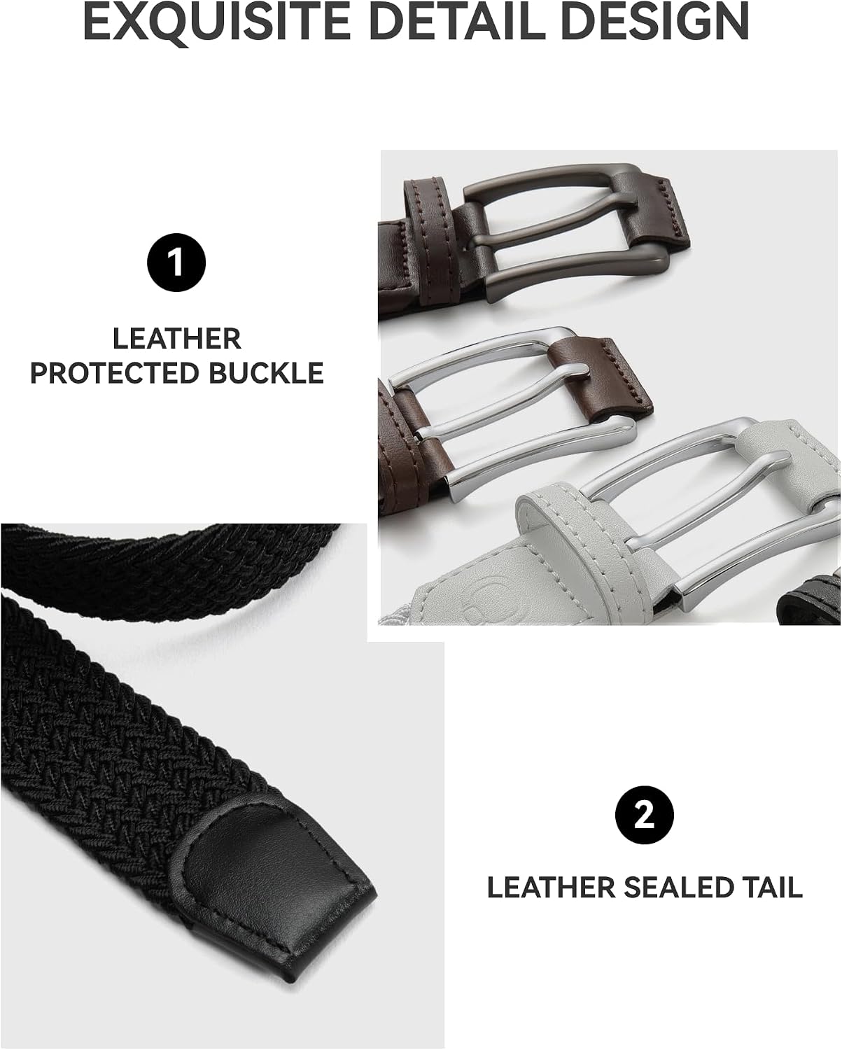 Detalle 2 de CHAOREN Stretch Golf Belt, Braided Nylon