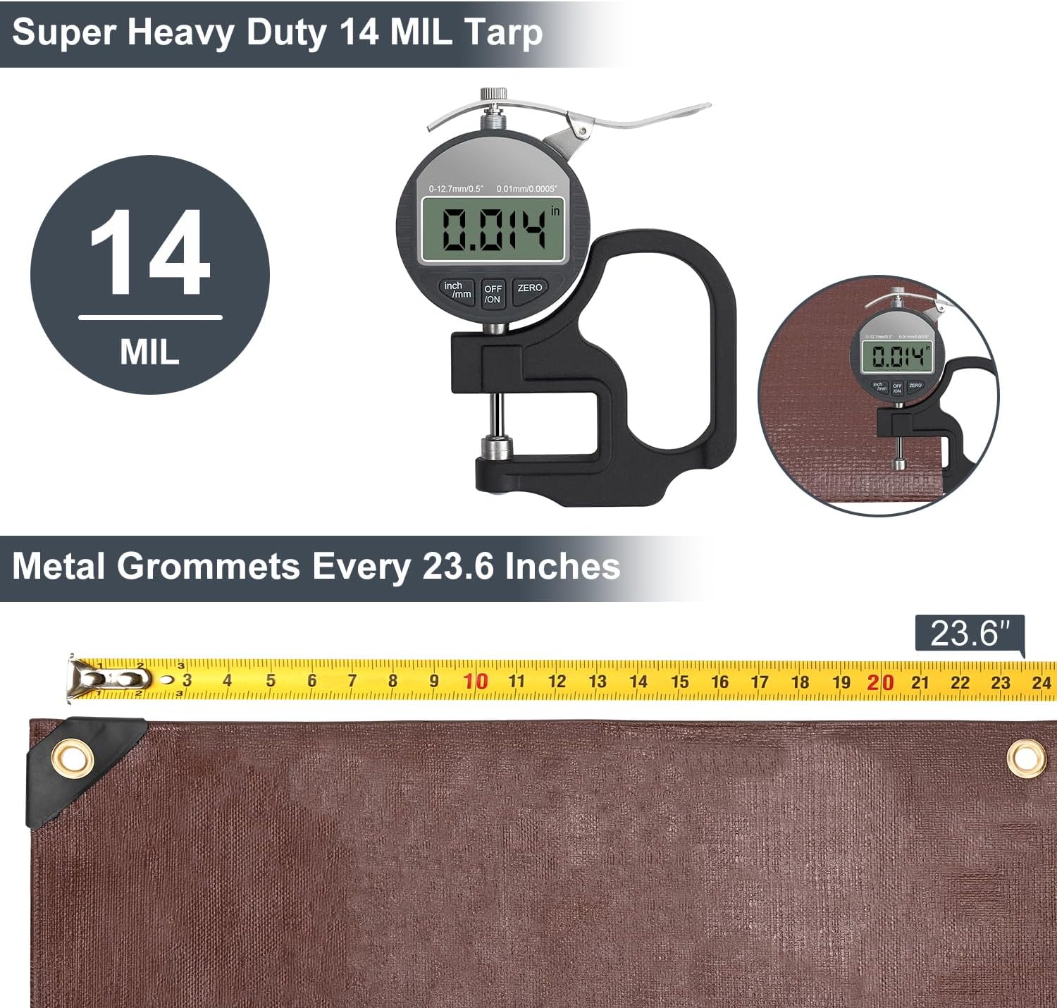 Thumbnail 2 de Patiobay Tarp 12x20FT (14 Mil) Heavy Duty Waterproof Poly Tarp with Grommets