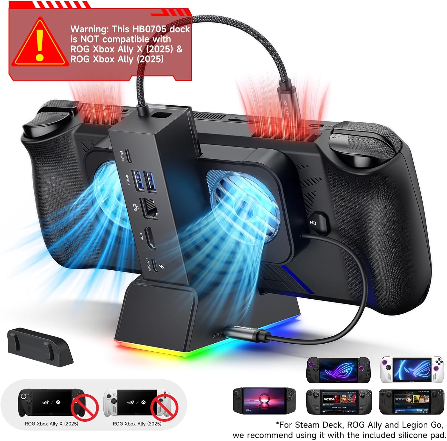 Thumbnail 1 de JSAUX 7-in-1 Docking Station (HB0705) for ROG Ally X, ROG Ally, Steam Deck & Legion Go