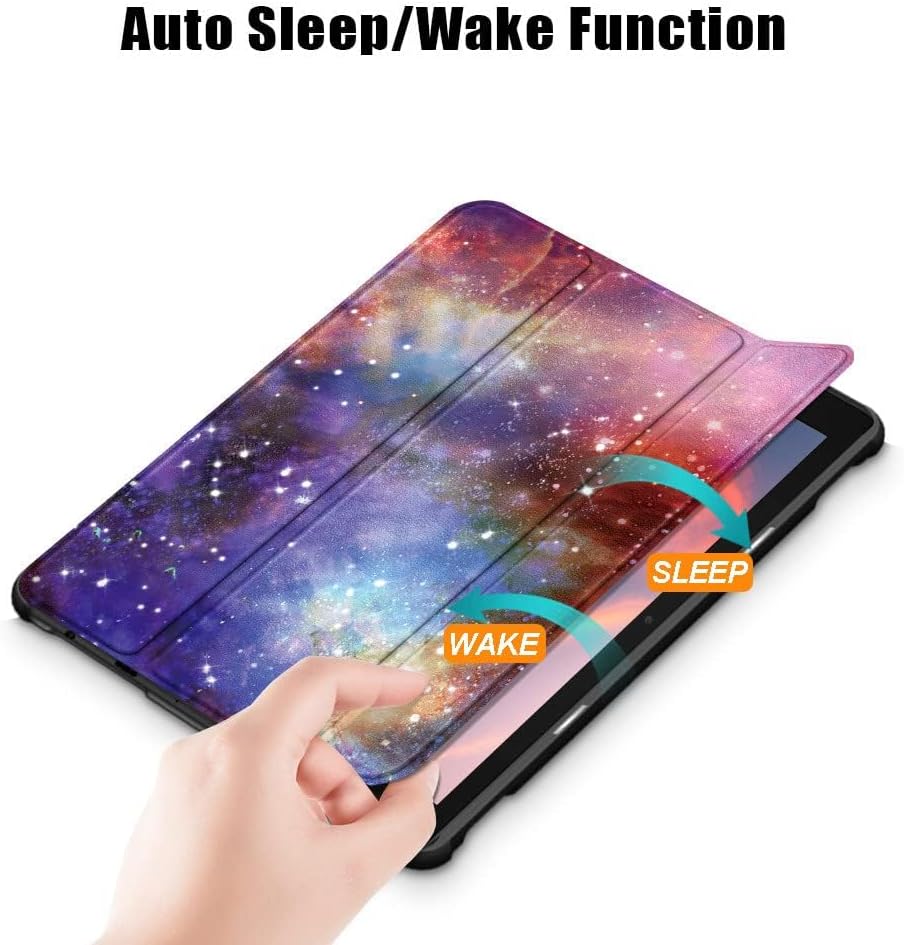 Detalle de Tri-Fold Case for H 10 Tablet (13th Gen) – 10.1 Inch PC Hard Back Shell with Auto Wake/Sleep and Multi-View Angles